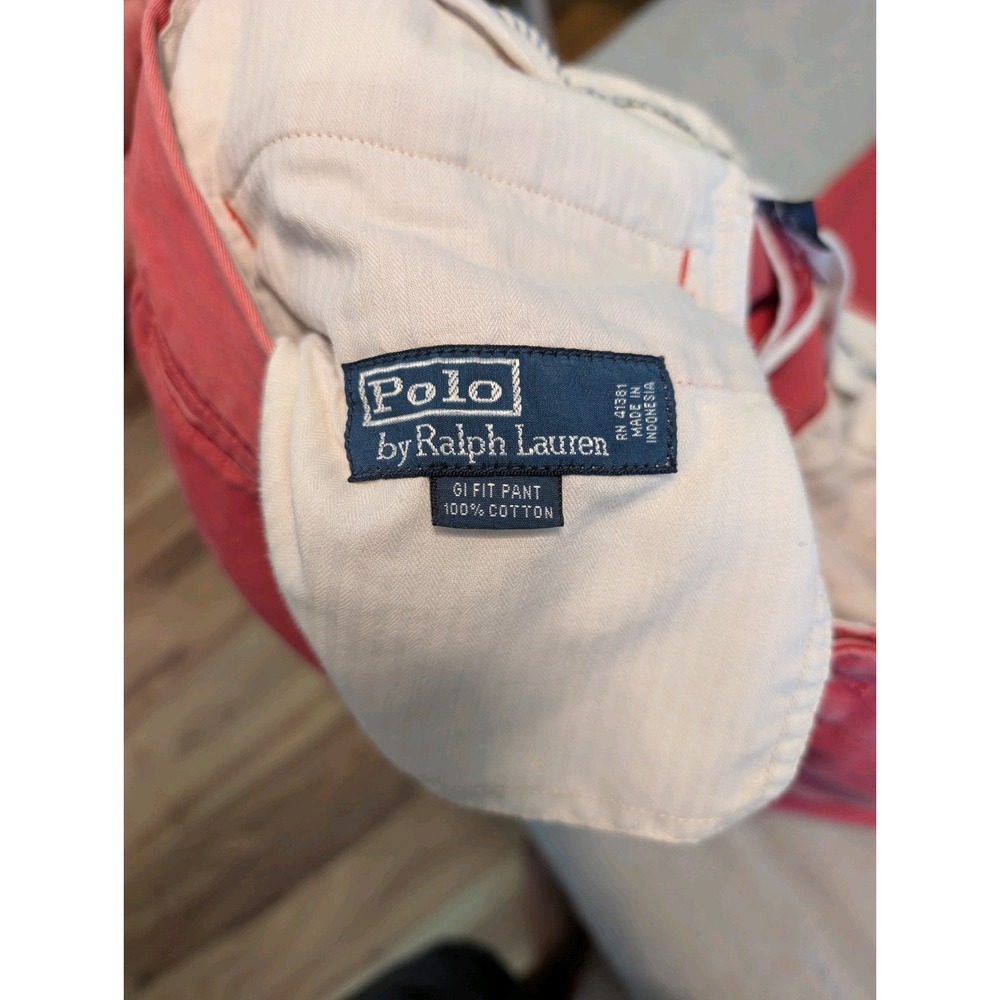 Polo Ralph Lauren Pants36x32 Vintage GI Pant Pink Salmon Chino Faded Distressed - Picture 6 of 8